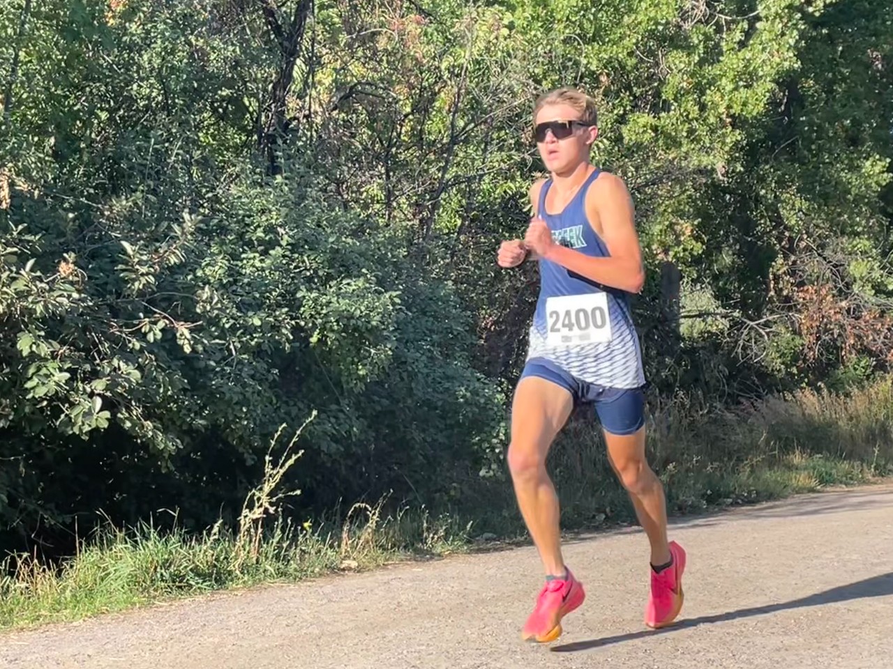 Gable Rial running at the Liberty Bell invitational. 